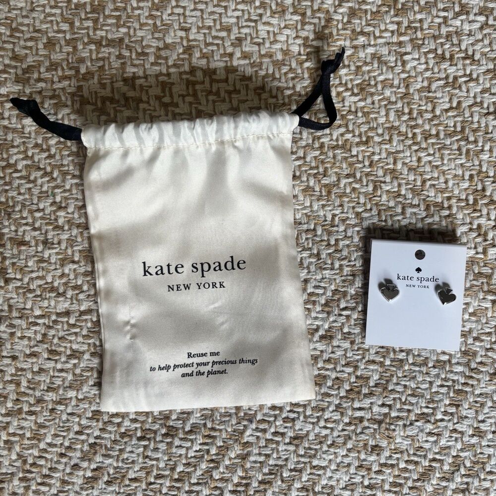 NEW KATE SPADE New York SIGNATURE SPADE Stud Earrings Silver